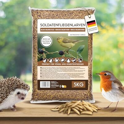 Koi- und Bonsaipark Herdecke Koi-Herdecke getrocknete Soldatenfliegenlarven 5kg, Black Soldier Fly wie Mehlwürmer, Reich an Proteinen und Nährstoffen, Naturfutter für Vögel, Fische, Nager und Reptilien Koi- und Bonsaipark Herdecke Koi-Herdecke getrocknete Soldatenfliegenlarven 5kg, Black Soldier Fly wie Mehlwürmer, Reich an Proteinen und Nährstoffen, Naturfutter für Vögel, Fische, Nager und Reptilien