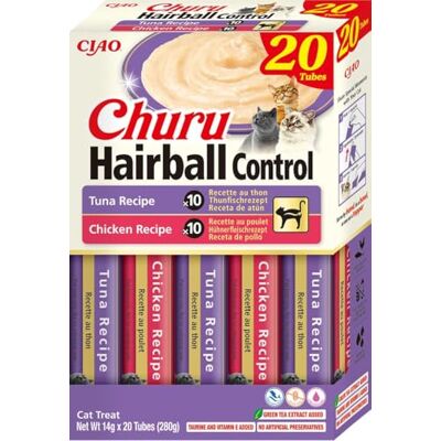 INABA Churu Katzenleckerli Haarballen 20x14g Thunfisch & Huhn INABA Churu Katzenleckerli Haarballen 20x14g Thunfisch & Huhn