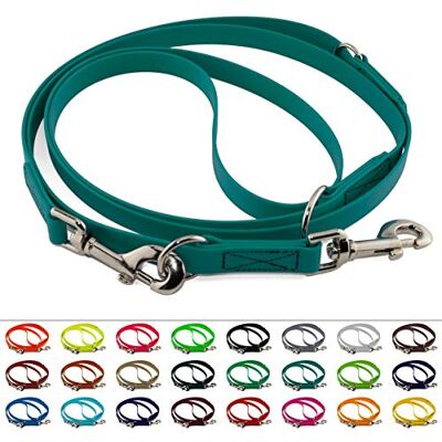 LENNIE Verstellbare BioThane Führleine, 16mm breit, 4m lang, Petrol/Teal, genäht, Doppelleine LENNIE Verstellbare BioThane Führleine, 16mm breit, 4m lang, Petrol/Teal, genäht, Doppelleine