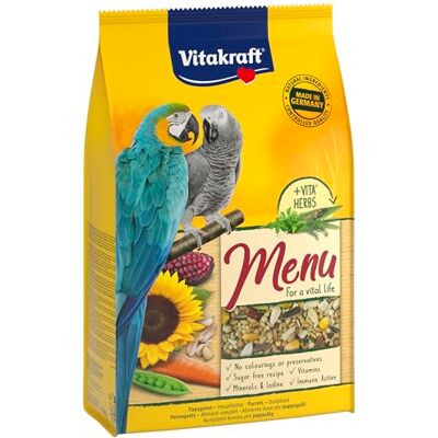 Vitakraft Menü, Papageienfutter, mit Nüssen und Gemüse, mit Vitaminen und Mineralien, ohne Zusatz von Zucker (1x 3kg) Vitakraft Menü, Papageienfutter, mit Nüssen und Gemüse, mit Vitaminen und Mineralien, ohne Zusatz von Zucker (1x 3kg)