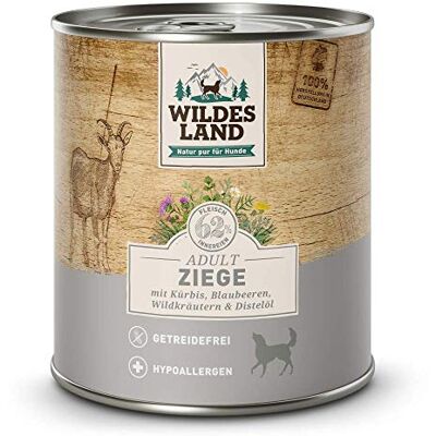 WILDES LAND Ziege mit Kürbis Classic Adult Nassfutter für Hunde 30 x 800 g WILDES LAND Ziege mit Kürbis Classic Adult Nassfutter für Hunde 30 x 800 g