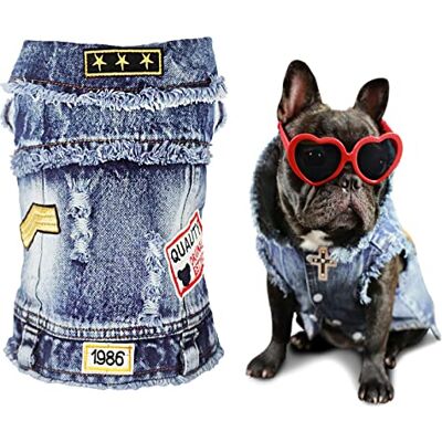 SILD Coole Vintage Washed Denim Jacke Jumpsuit Blau Jean Kleidung für kleine Haustiere Hund Katze/6 Styles XS-XXL SILD Coole Vintage Washed Denim Jacke Jumpsuit Blau Jean Kleidung für kleine Haustiere Hund Katze/6 Styles XS-XXL