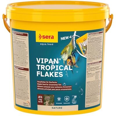 sera Vipan Flakes 21 L (4 kg) Fischfutter Aquarium für Zierfische Flockenfutter Aquarium Fischfutter Flocken mit 4% Insektenmehl Naturnahe Ernährung Fördert Gesundes Wachstum sera Vipan Flakes 21 L (4 kg) Fischfutter Aquarium für Zierfische Flockenfutter Aquarium Fischfutter Flocken mit 4% Insektenmehl Naturnahe Ernährung Fördert Gesundes Wachstum