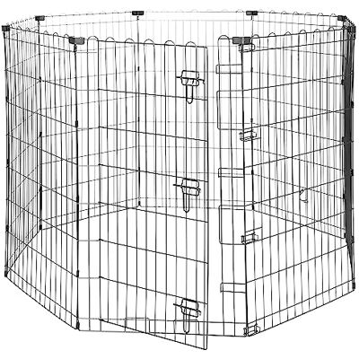 Amazon Achteckig, Laufgehege für Hunde und andere Haustiere, faltbar, Metall, mit Tür,107 cm, Schwarzer Amazon Achteckig, Laufgehege für Hunde und andere Haustiere, faltbar, Metall, mit Tür,107 cm, Schwarzer