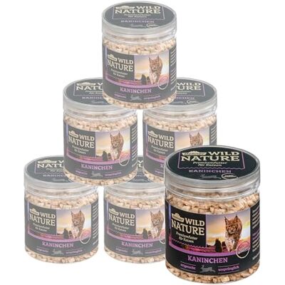 Dehner Wild Nature Katzensnack, Premium Leckerli glutenfrei / zuckerfrei, für ernährungssensible Katzen, gefriergetrocknet, Kaninchen, 6 x 20 g (120 g) Dehner Wild Nature Katzensnack, Premium Leckerli glutenfrei / zuckerfrei, für ernährungssensible Katzen, gefriergetrocknet, Kaninchen, 6 x 20 g (120 g)