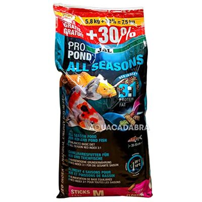 JBL Ganzjahresfutter für Koi, Schwimmende Futtersticks, Saisonfutter, ProPond All Seasons, Größe M, 7,5 kg JBL Ganzjahresfutter für Koi, Schwimmende Futtersticks, Saisonfutter, ProPond All Seasons, Größe M, 7,5 kg