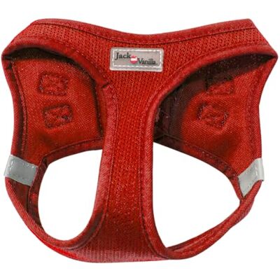 JACK AND VANILLA , Bequemes Netzgeschirr für Hunde, verstellbare Träger, reflektierende Sicherheit, leicht zu tragen, modernes Design, Größe 38-43 cm, Farbe Rot-S, Expeditionsmodell JACK AND VANILLA , Bequemes Netzgeschirr für Hunde, verstellbare Träger, reflektierende Sicherheit, leicht zu tragen, modernes Design, Größe 38-43 cm, Farbe Rot-S, Expeditionsmodell