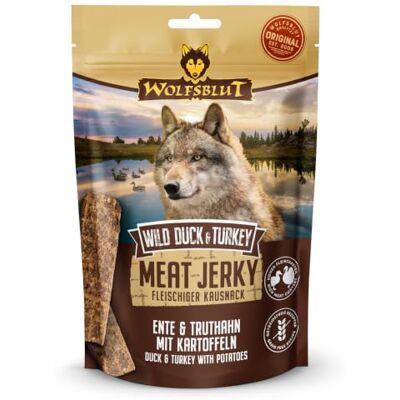 Wolfsblut – Wild Duck & Turkey Meat Jerky Hundesnacks mit natürlichen Zutaten und wertvollen Superfoods. Getreidefreier Hundesnack ohne Zusatzstoffe im Beutel 6x80g Ente und Truthahn Wolfsblut – Wild Duck & Turkey Meat Jerky Hundesnacks mit natürlichen Zutaten und wertvollen Superfoods. Getreidefreier Hundesnack ohne Zusatzstoffe im Beutel 6x80g Ente und Truthahn