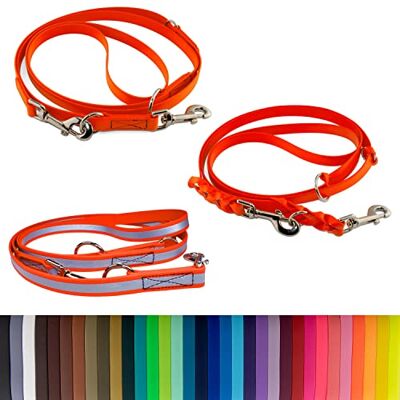 LENNIE 13mm breite BioThane Leine für Hunde von 15 bis 25 kg, verstellbare Führleine, Zwei Karabiner, 2m 3m Länge, Karabinerauswahl, genäht/geflochten LENNIE 13mm breite BioThane Leine für Hunde von 15 bis 25 kg, verstellbare Führleine, Zwei Karabiner, 2m 3m Länge, Karabinerauswahl, genäht/geflochten