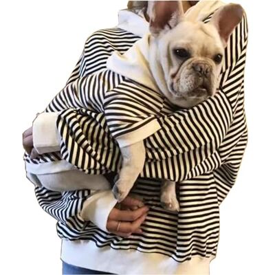 Wiz BBQT Passende Hunde- und Besitzerkleidung, Kapuzenpullover, gestreift, für kleine Hunde, Katzen, Katzen, Geburtstag, Weihnachten, Outfit (Owner-Black, Owner-L) Wiz BBQT Passende Hunde- und Besitzerkleidung, Kapuzenpullover, gestreift, für kleine Hunde, Katzen, Katzen, Geburtstag, Weihnachten, Outfit (Owner-Black, Owner-L)