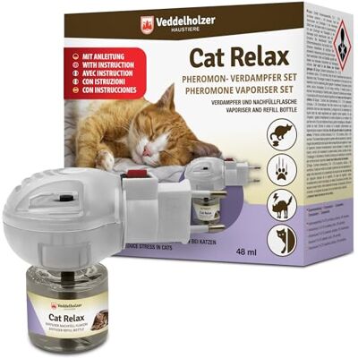 Veddelholzer Relax Cat Pheromone Katzen Diffusor Set bestehend aus Verdampfer + 45ml Flakon Beruhigungsmittel für Katzen Entspannungs & Anti Stress Mittel für Katzen urinieren verhindern gegen kratzen Veddelholzer Relax Cat Pheromone Katzen Diffusor Set bestehend aus Verdampfer + 45ml Flakon Beruhigungsmittel für Katzen Entspannungs & Anti Stress Mittel für Katzen urinieren verhindern gegen kratzen