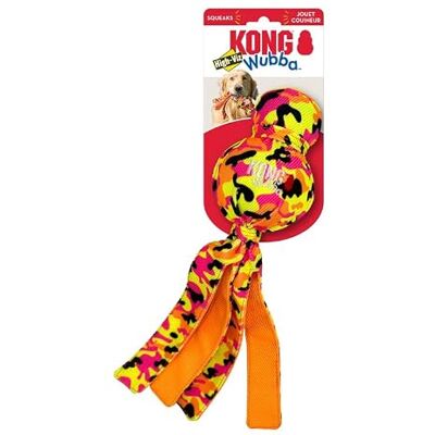 KONG Wubba Ballistisches Hundespielzeug, hohe Sichtbarkeit, leuchtende Farben, hohe Sichtbarkeit, quietschend, groß KONG Wubba Ballistisches Hundespielzeug, hohe Sichtbarkeit, leuchtende Farben, hohe Sichtbarkeit, quietschend, groß