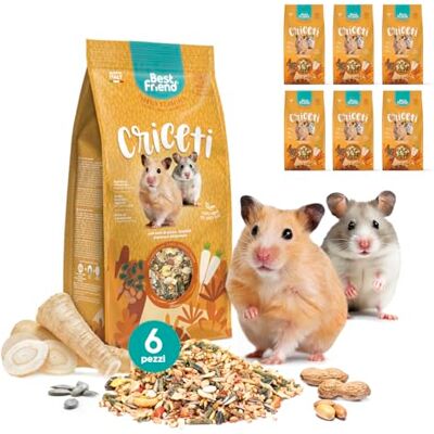 Best Friend Alleinfuttermittel für Hamster mit Kürbiskernen, Erdnüssen, getrockneten Pastinaken, Futter für Nager mit natürlichen Inhaltsstoffen, hergestellt in Italien, Packung mit 6 Packungen Best Friend Alleinfuttermittel für Hamster mit Kürbiskernen, Erdnüssen, getrockneten Pastinaken, Futter für Nager mit natürlichen Inhaltsstoffen, hergestellt in Italien, Packung mit 6 Packungen