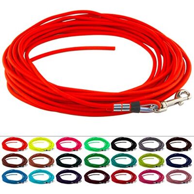 LENNIE Runde BioThane Schleppleine für Hunde von 15-25kg, Ø 6mm, 8m lang, ohne Handschlaufe, Neon-Orange LENNIE Runde BioThane Schleppleine für Hunde von 15-25kg, Ø 6mm, 8m lang, ohne Handschlaufe, Neon-Orange