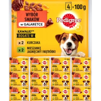 Pedigree Pouch Chicken & Lamb in Jelly Wet Food for Adult Dogs 13 multipacks of 4x100g Bags Pedigree Pouch Chicken & Lamb in Jelly Wet Food for Adult Dogs 13 multipacks of 4x100g Bags