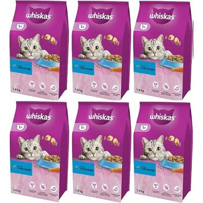 Whiskas Adult 6x1,4 kg - Trockenfutter für Katzen Whiskas Adult 6x1,4 kg - Trockenfutter für Katzen