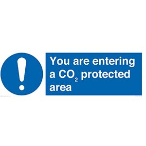 Viking Schild mit Aufschrift "You are entering a CO2 protected area", 600 x 200 mm, L62 Viking Schild mit Aufschrift "You are entering a CO2 protected area", 600 x 200 mm, L62
