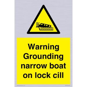 Viking Warnschild mit Aufschrift "Warning Grounding narrow boat on lock cill", 200 x 300 mm, A4P Viking Warnschild mit Aufschrift "Warning Grounding narrow boat on lock cill", 200 x 300 mm, A4P