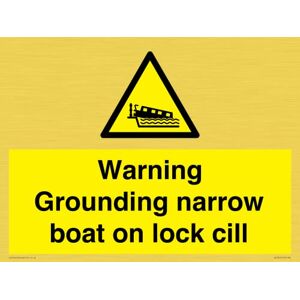 Viking Warnschild mit Aufschrift "Warning Grounding narrow boat on lock cill", 400 x 300 mm, A3L Viking Warnschild mit Aufschrift "Warning Grounding narrow boat on lock cill", 400 x 300 mm, A3L