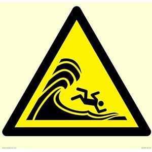 Viking W065 Warnschild "Warning: High Surf or large breaking wave", 400 x 400 mm, S40 Viking W065 Warnschild "Warning: High Surf or large breaking wave", 400 x 400 mm, S40