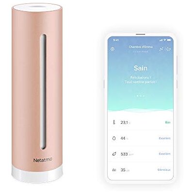 Netatmo Smarter Raumluftsensor für Innenräume, CO2-Sensor, Temperatur, Luftfeuchtigkeit, Geräusch Haussteuerung, Gesundes Raumklima, Automatische Alarme NHC-EC Netatmo Smarter Raumluftsensor für Innenräume, CO2-Sensor, Temperatur, Luftfeuchtigkeit, Geräusch Haussteuerung, Gesundes Raumklima, Automatische Alarme NHC-EC