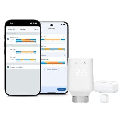 Eve smartes Heizen- und Energiesparen-Set Heizkosten sparen + mehr Komfort: 1 Thermo (Matter,5.Gen.) + 1 Door & Window (Matter), benötigt Steuerzentrale Eve smartes Heizen- und Energiesparen-Set Heizkosten sparen + mehr Komfort: 1 Thermo (Matter,5.Gen.) + 1 Door & Window (Matter), benötigt Steuerzentrale