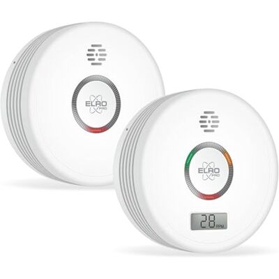 ELRO FF4910 PRO Brandschutz-Kit Rauchmelder & Kohlenmonoxid-Melder mit 10-Jahres-Batterie Entspricht der europäischen Norm EN14604 und EN50291, 2 Stück ELRO FF4910 PRO Brandschutz-Kit Rauchmelder & Kohlenmonoxid-Melder mit 10-Jahres-Batterie Entspricht der europäischen Norm EN14604 und EN50291, 2 Stück