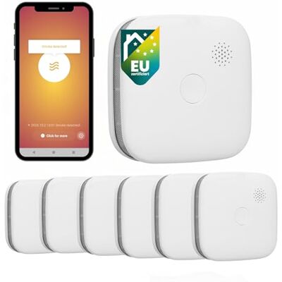 Smartwares 6er-Set vernetzte Rauchmelder von – Kostenlose App – 85 dB – Entspricht der Norm EN-14604 – Austauschbare Batterien – LED-Anzeigen – FSM-12606 Smartwares 6er-Set vernetzte Rauchmelder von – Kostenlose App – 85 dB – Entspricht der Norm EN-14604 – Austauschbare Batterien – LED-Anzeigen – FSM-12606
