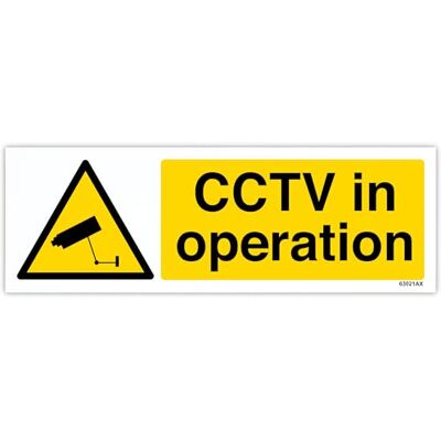 VSafety englisches Schild „Cctv In Operation“, Querformat, 300 x 100 mm, 2 mm Hartplastik VSafety englisches Schild „Cctv In Operation“, Querformat, 300 x 100 mm, 2 mm Hartplastik
