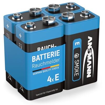 Ansmann 4 Lithium longlife Rauchmelder 9V Block Batterien Premium Qualität für höhere Leistung, 9V Batterie ideal für Feuermelder, Bewegungsmelder, Alarmanlagen & Kohlenmonoxid Warnmelder Ansmann 4 Lithium longlife Rauchmelder 9V Block Batterien Premium Qualität für höhere Leistung, 9V Batterie ideal für Feuermelder, Bewegungsmelder, Alarmanlagen & Kohlenmonoxid Warnmelder