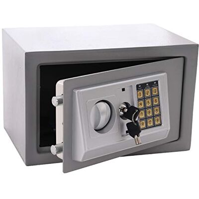 Panorama24 Tresor Safe mit Elektronik-Zahlenschloss 31x20x20cm LED-Anzeige Stahlbolzen, silbergrau, inkl. 4 Batterien, Möbeltresor Wandtresor Wandsafe Home Panorama24 Tresor Safe mit Elektronik-Zahlenschloss 31x20x20cm LED-Anzeige Stahlbolzen, silbergrau, inkl. 4 Batterien, Möbeltresor Wandtresor Wandsafe Home