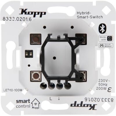 Kopp Smart-Control Hybrid-Smart Switch Schalter, 1-Kanal, 2-Draht mit Univers. Wippenaufnahme für und versch. Schalterhersteller, Smart-Home, Amazon Alexa, Google Home, 833302016 Kopp Smart-Control Hybrid-Smart Switch Schalter, 1-Kanal, 2-Draht mit Univers. Wippenaufnahme für und versch. Schalterhersteller, Smart-Home, Amazon Alexa, Google Home, 833302016