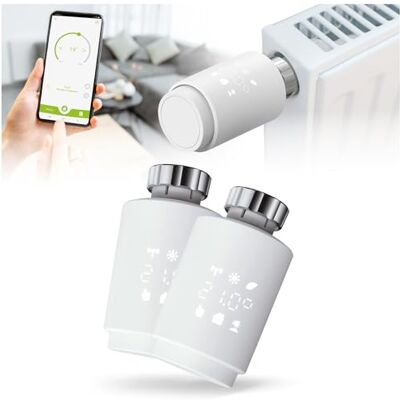 Olympia HT-02Y Smart Thermostat WiFi 1 STK. Heizkörperthermostat Smart Heizungsthermosta mit Tuya-App, Alexa & Google Einfache Installation & programmierbar Komfortabel & energieeffizient Olympia HT-02Y Smart Thermostat WiFi 1 STK. Heizkörperthermostat Smart Heizungsthermosta mit Tuya-App, Alexa & Google Einfache Installation & programmierbar Komfortabel & energieeffizient