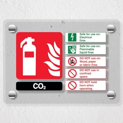 VSafety V Safety CO2 Feuerlöscher – 150 x 100 mm – Acryl-Plexiglas gegossenes klares Sicherheitsschild VSafety V Safety CO2 Feuerlöscher – 150 x 100 mm – Acryl-Plexiglas gegossenes klares Sicherheitsschild
