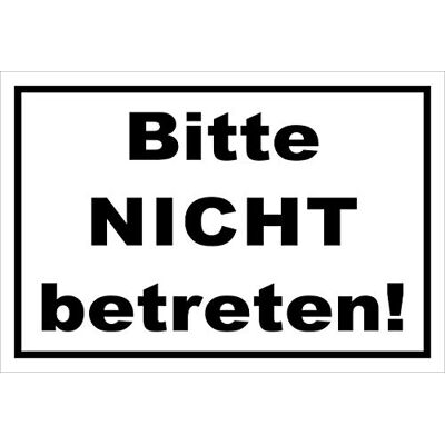 Melis-Folienwerkstatt Schild Bitte Nicht betreten 15x10cm Bohrlöcher 3mm Hartschaum – 20 VAR S00100-014-A Melis-Folienwerkstatt Schild Bitte Nicht betreten 15x10cm Bohrlöcher 3mm Hartschaum – 20 VAR S00100-014-A