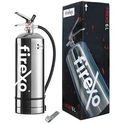 Firexo Edelstahl-Feuerlöscher 6L – Mehrzweck-Feuerlöscher für ALLE Feuer inkl. Li-Ionen-Akku brennt! Notfallsicherheitsausrüstung für zu Hause Firexo Edelstahl-Feuerlöscher 6L – Mehrzweck-Feuerlöscher für ALLE Feuer inkl. Li-Ionen-Akku brennt! Notfallsicherheitsausrüstung für zu Hause