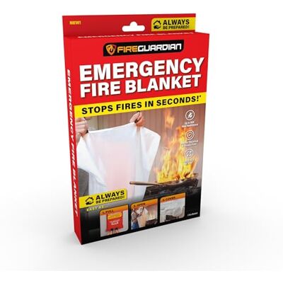 Ontel Fire Guardian Notfall-Feuerdecke für Flüssigkeits-, Fett- und Bio-Kraftstoffbrände, 900 Grad hitzebeständig, 101,6 x 101,6 cm Ontel Fire Guardian Notfall-Feuerdecke für Flüssigkeits-, Fett- und Bio-Kraftstoffbrände, 900 Grad hitzebeständig, 101,6 x 101,6 cm