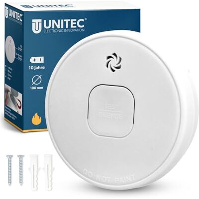 Unitec Rauchwarnmelder VDs 10 Jahre Rauchmelder Zertifiziert nach DIN EN 14604, VDs 3131, 10 Jahre Batterielaufzeit, akustische und optische Anzeige, manuelle Prüffunktion, Alarm 85 dB, weiß Unitec Rauchwarnmelder VDs 10 Jahre Rauchmelder Zertifiziert nach DIN EN 14604, VDs 3131, 10 Jahre Batterielaufzeit, akustische und optische Anzeige, manuelle Prüffunktion, Alarm 85 dB, weiß