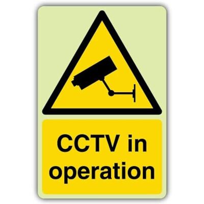 VSafety V Safety nachleuchtendes Hinweisschild "CCTV In Operation", 200 x 300 mm, 3 mm Aluminiumverbundstoff, Standardleuchtung VSafety V Safety nachleuchtendes Hinweisschild "CCTV In Operation", 200 x 300 mm, 3 mm Aluminiumverbundstoff, Standardleuchtung