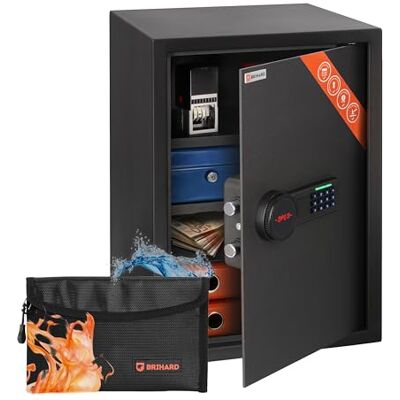 Brihard Business XL Elektronischer LCD-Tresor E14606E – 50 x 35 x 36 cm (H x B x T) – Heim-Sicherheitsbox mit digitalem Tastaturschloss, LED-Bildschirm und abnehmbaren Ablagen, robuste Home-Safe Brihard Business XL Elektronischer LCD-Tresor E14606E – 50 x 35 x 36 cm (H x B x T) – Heim-Sicherheitsbox mit digitalem Tastaturschloss, LED-Bildschirm und abnehmbaren Ablagen, robuste Home-Safe