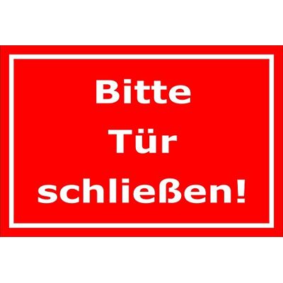 Melis-Folienwerkstatt Schild Bitte Tür schließen – 15x20cm, 30x20cm und 45x30cm – Bohrlöcher Aufkleber Hartschaum Aluverbund -S00143D Melis-Folienwerkstatt Schild Bitte Tür schließen – 15x20cm, 30x20cm und 45x30cm – Bohrlöcher Aufkleber Hartschaum Aluverbund -S00143D