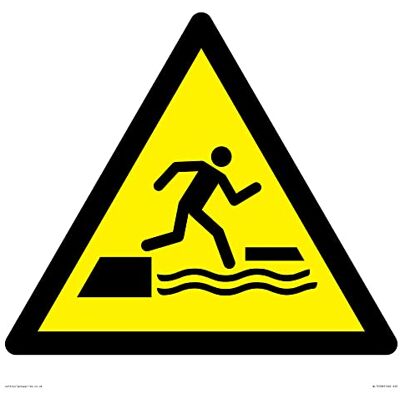 Viking W068 Warnung: Falling into water when stepping on or off a floating surface Sign – 400 x 400 mm – S. Viking W068 Warnung: Falling into water when stepping on or off a floating surface Sign – 400 x 400 mm – S.