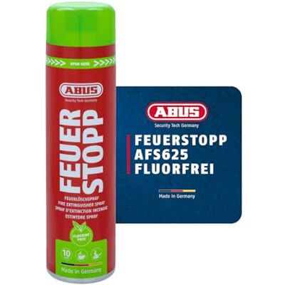 Abus Feuerlöschspray Feuerstopp AFS625 fluorfrei handlicher Feuerlöscher gegen Entstehungsbrände der Brandklassen 5A und 5F lange haltbar Made in Germany für Haushalt, Küche, Camper und Grill Abus Feuerlöschspray Feuerstopp AFS625 fluorfrei handlicher Feuerlöscher gegen Entstehungsbrände der Brandklassen 5A und 5F lange haltbar Made in Germany für Haushalt, Küche, Camper und Grill