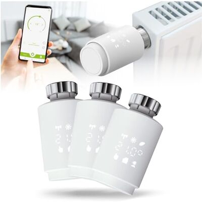 Olympia HT-02Y Smart Thermostat WiFi 3 STK. Heizkörperthermostat Smart Heizungsthermostat mit Tuya-App, Alexa & Google Einfache Installation & programmierbar Komfortabel & energieeffizient Olympia HT-02Y Smart Thermostat WiFi 3 STK. Heizkörperthermostat Smart Heizungsthermostat mit Tuya-App, Alexa & Google Einfache Installation & programmierbar Komfortabel & energieeffizient