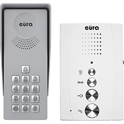 EURA Türsprechanlage Gegensprechanlage Adp-38A3 Entra Weiss, Freisprechstelle, Kombinationschloss, 4 Draht EURA Türsprechanlage Gegensprechanlage Adp-38A3 Entra Weiss, Freisprechstelle, Kombinationschloss, 4 Draht