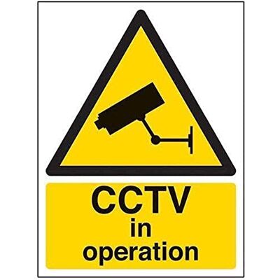 VSafety Warnschild „CCTV In Operation“ („Videoüberwachung in Betrieb“), Hochformat, 150 x 200 mm, 2 mm starrer Kunststoff, englische Version VSafety Warnschild „CCTV In Operation“ („Videoüberwachung in Betrieb“), Hochformat, 150 x 200 mm, 2 mm starrer Kunststoff, englische Version