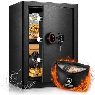 Tiskgg 65L Elektronischer Feuerfester Tresor für Zuhause, Möbeltresor mit Alarmanlage und Herausnehmbares Regal, Digitaler Schranktresor für Zuhause Schmuck Bargeld Medikamente Dokumente Tiskgg 65L Elektronischer Feuerfester Tresor für Zuhause, Möbeltresor mit Alarmanlage und Herausnehmbares Regal, Digitaler Schranktresor für Zuhause Schmuck Bargeld Medikamente Dokumente