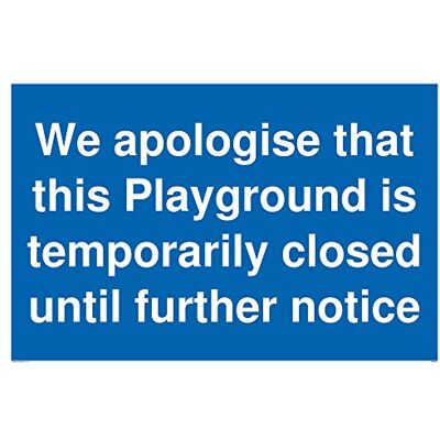 Viking Vinyl-Aufkleber mit Aufschrift "We apologise that this playground is temporary closed until further notiz Viking Vinyl-Aufkleber mit Aufschrift "We apologise that this playground is temporary closed until further notiz