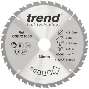 Trend CraftPro Modell - Kreissägeblatt - 210mm, 36 Zähne, 30mm Bohrung Trend CraftPro Modell - Kreissägeblatt - 210mm, 36 Zähne, 30mm Bohrung