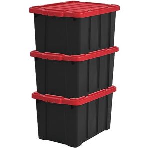 Iris Ohyama Heavy Duty Organisation Boxes, 50L, 3er-Set, Rot, Groß, Robust, Stapelbar, Aufbewahrungsbox, Für Garage, Regale, Umzug, Plastik, Utility, Werkzeugkiste, DDSKT-450 Iris Ohyama Heavy Duty Organisation Boxes, 50L, 3er-Set, Rot, Groß, Robust, Stapelbar, Aufbewahrungsbox, Für Garage, Regale, Umzug, Plastik, Utility, Werkzeugkiste, DDSKT-450
